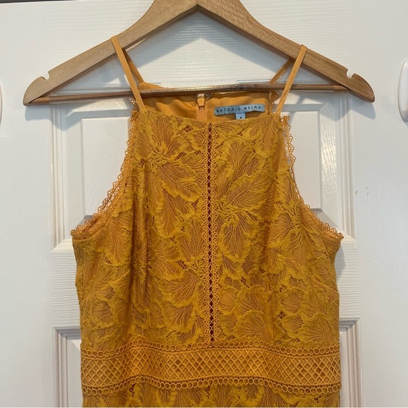 Antonio Melani Yellow Lace Midi Dress Women’s 4 Spring Summer Classic Colorful - Picture 3 of 10